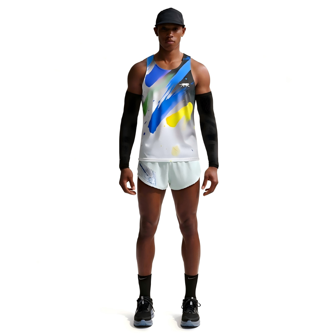 Men Quick Dry Mesh Printed Running Tank Singlet
